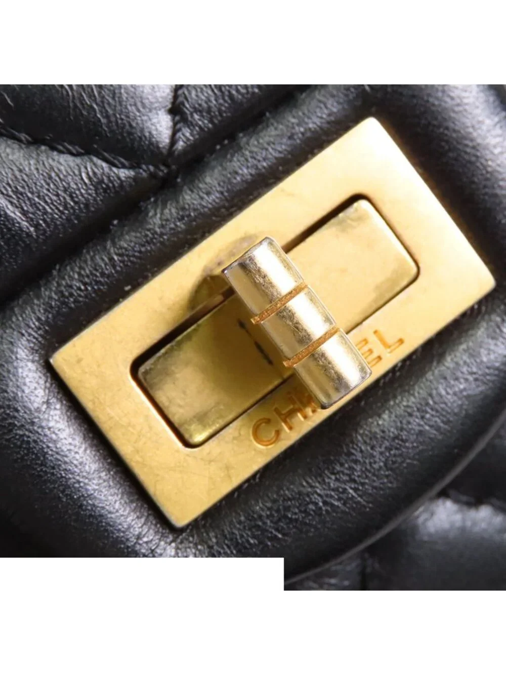 Chanel 2.55 Mini Black Gold Aged Calfskin Chain Shoulder Bag